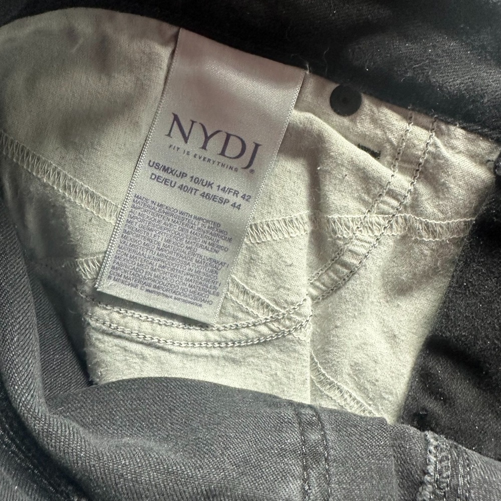NYDJ Marilyn Jeans Women's 10 Black Cotton Denim Straight Leg Workwear Travel - Picture 7 of 11